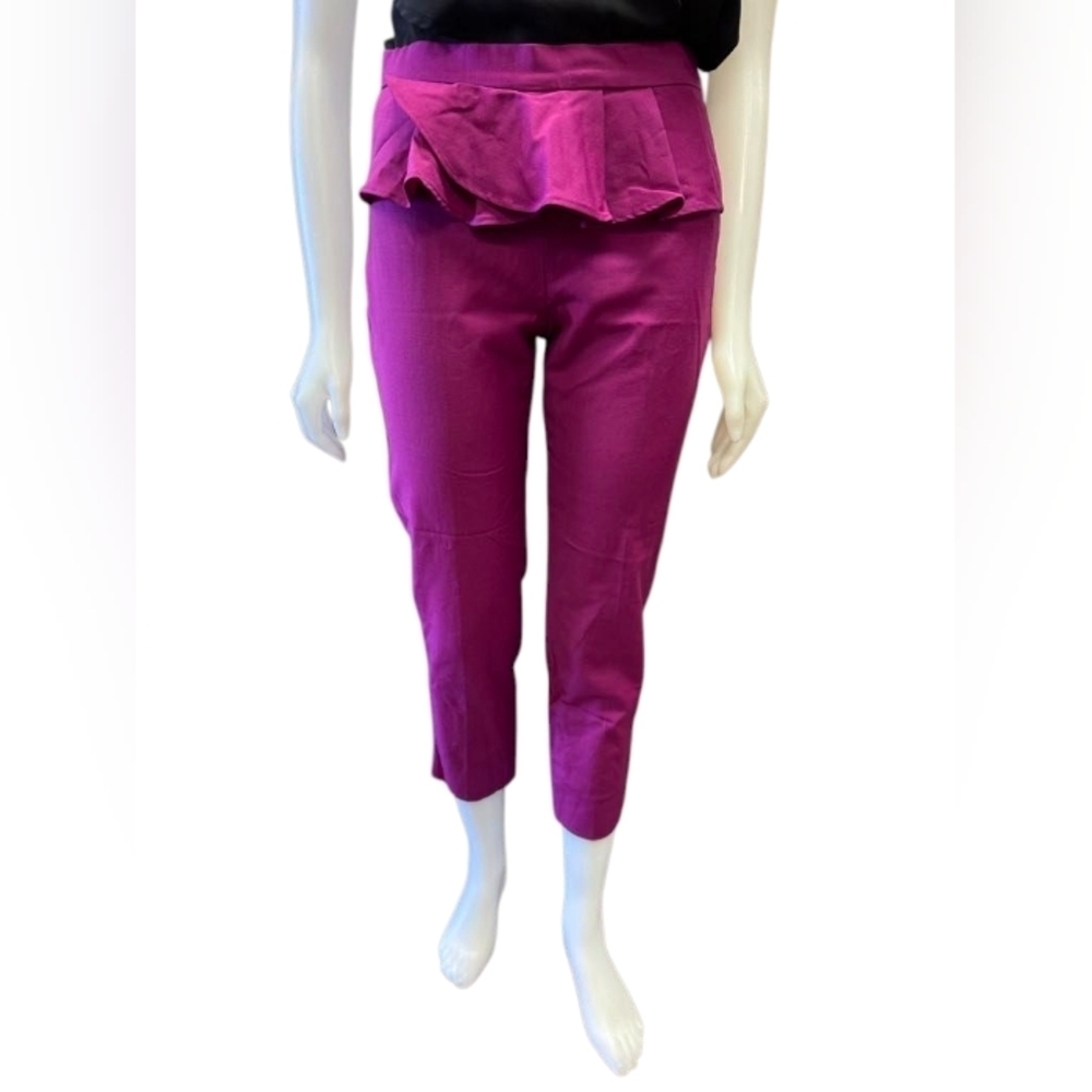 J.Crew Trousers Fuchsia Frilly Formal Size 4 Wool Blend